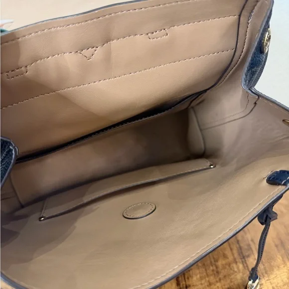 Michael Kors Dark Blue Hayes Backpack with Gold Lock - Picture 7 of 7